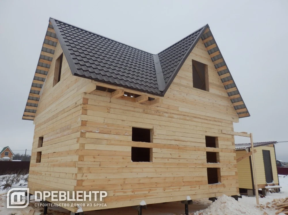 Строительство дома из бруса по проекту ДБ 9 в Чеховском районе д.Шарапово