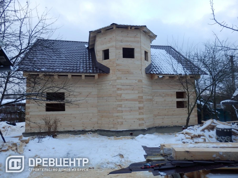 Строительство дома из бруса по проекту ДБ62 в Чеховском районе