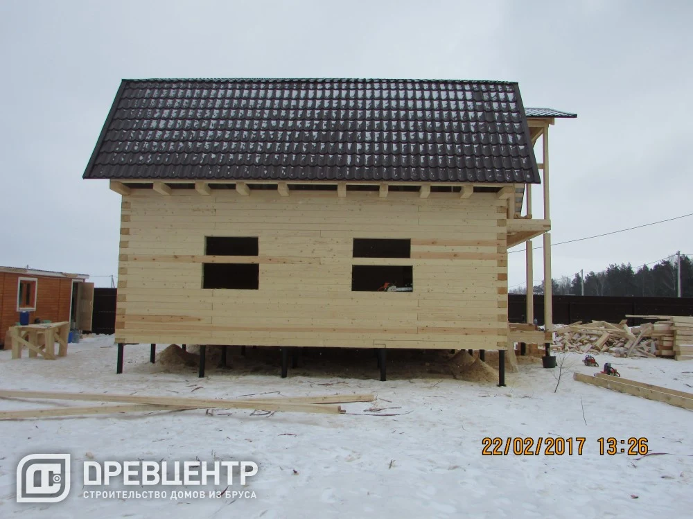 Строительство дома из бруса по проекту ДБ 96 во Владимирской области д.Старое Анино