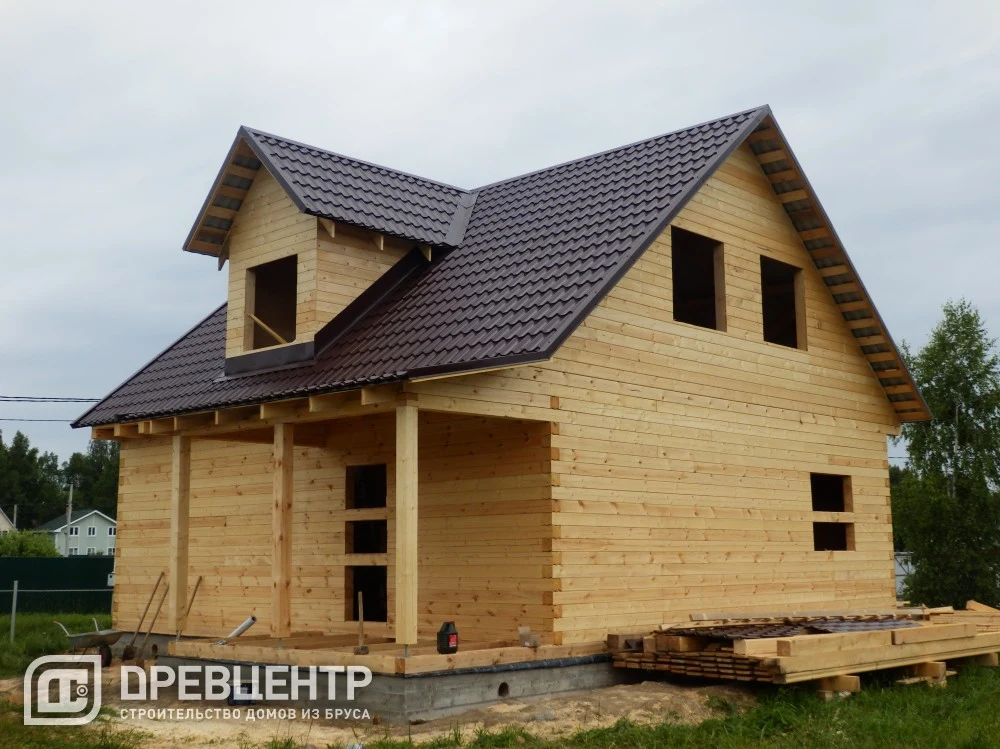 Строительство дома из бруса по проекту ДБ 95 в Раменском районе с.Новохаритоновское