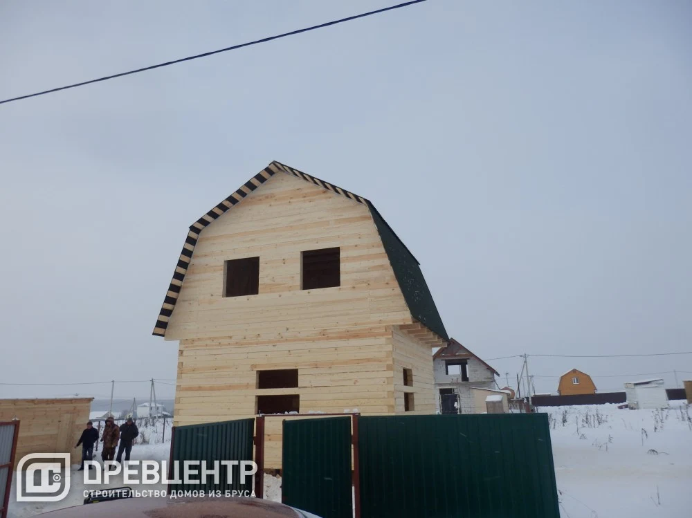 Строительство дома из бруса по проекту ДБ21 в Раменском районе с\п Рыболовное ДНП " Клеверная дымка"
