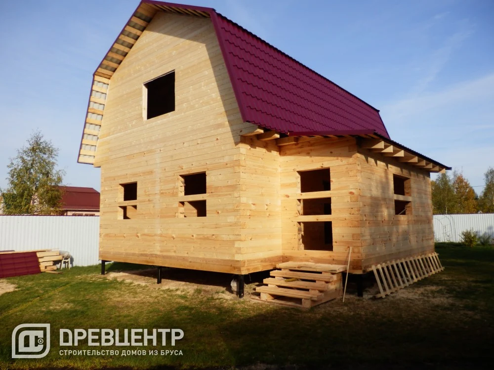 Строительство дома из бруса по проекту ДБ 38 в Орехово Зуевском районе д Елизарово