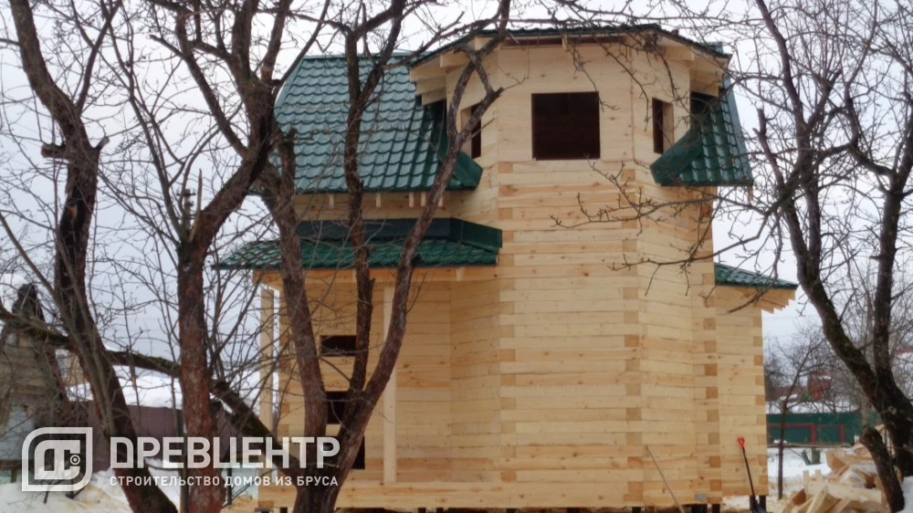 Строительство дома из бруса по проекту ДБ16 в Павловском Посаде СНТ "Рассвет"