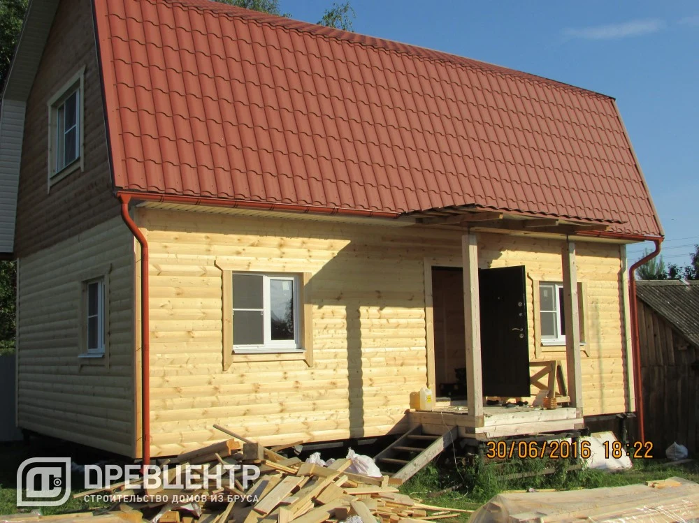 Отделка дома из бруса по проекту ДБ38