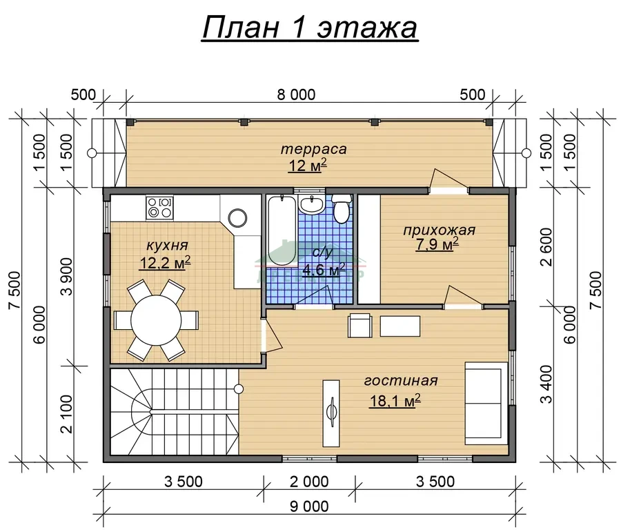 ДБ116, план 1 этажа