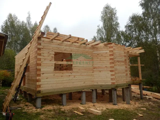 Строительство дома из бруса по проекту ДБ62 в Сергиево Посадском районе д. Псарево, фото 8 из 25