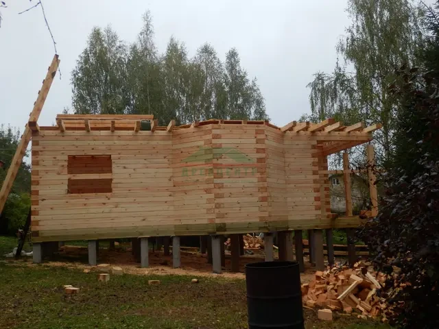 Строительство дома из бруса по проекту ДБ62 в Сергиево Посадском районе д. Псарево, фото 9 из 25