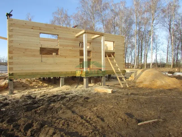 Строительство дома из бруса по проекту ДБ80 в Чеховском районе д. Кулаково, фото 10 из 25