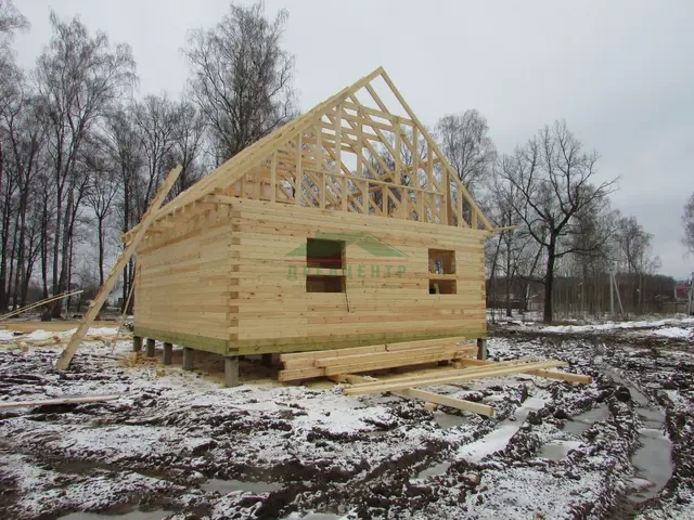 Строительство дома из бруса по проекту ДБ80 в Чеховском районе д. Кулаково, фото 16 из 25