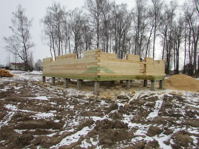 Строительство дома из бруса по проекту ДБ80 в Чеховском районе д. Кулаково, фото 7 из 25