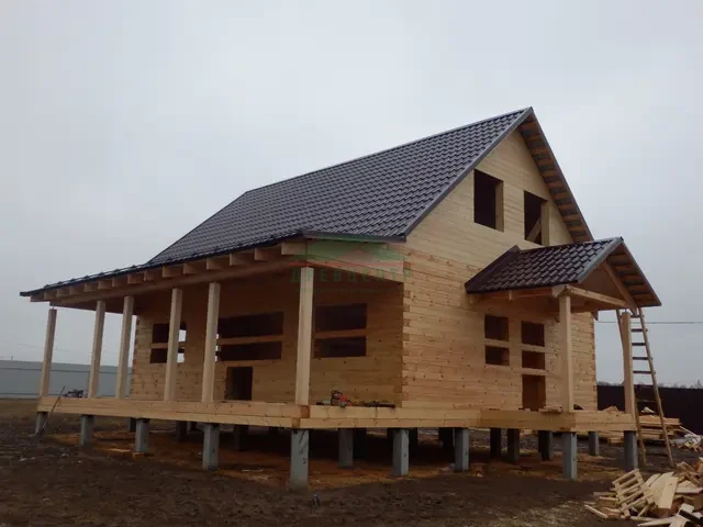 Строительство дома из бруса 8х10 м в Калужской области д. Ладыжино, фото 12 из 16