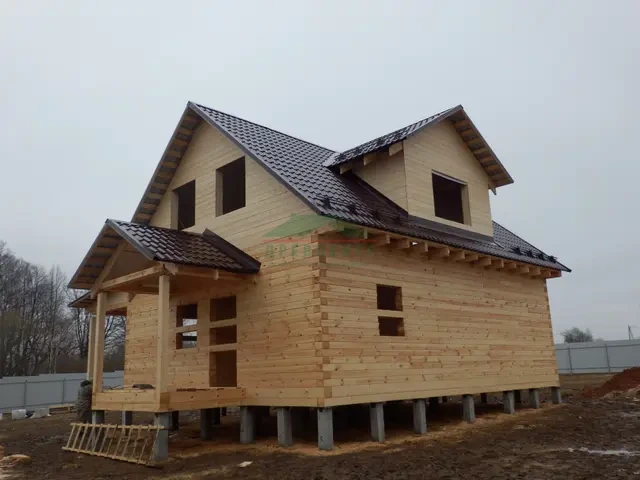 Строительство дома из бруса 8х10 м в Калужской области д. Ладыжино, фото 16 из 16