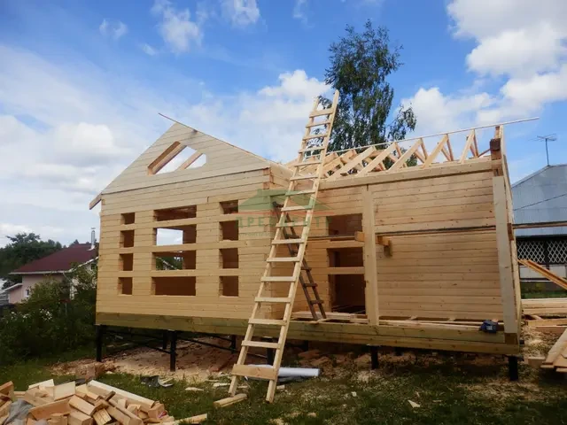 Строительство дома из бруса 7х9 в Одинцовском районе д. Иглово, фото 8 из 16