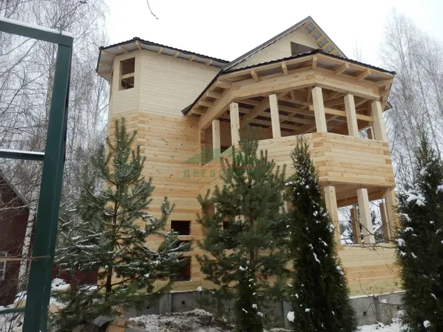 Строительство трех этажного дома из бруса 6х12 м в Тульской области СНТ "Генэнерго", фото 22 из 29