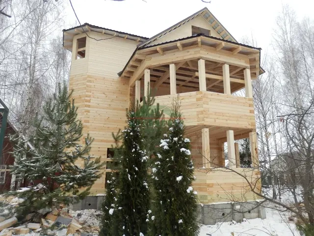 Строительство трех этажного дома из бруса 6х12 м в Тульской области СНТ "Генэнерго", фото 23 из 29