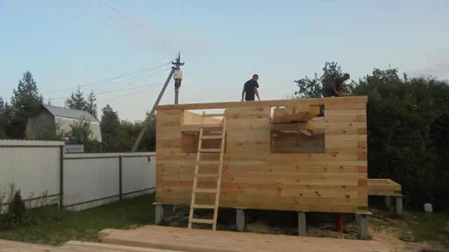 Строительство бани из бруса по проекту Б1 в Сергиево Посадском районе СНТ Салют МИД России, фото 7 из 13