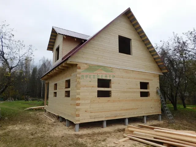 Строительство дома из бруса по проекту ДБ44 в Тверской области, Конаковский район, д. Филимоново, фото 11 из 12