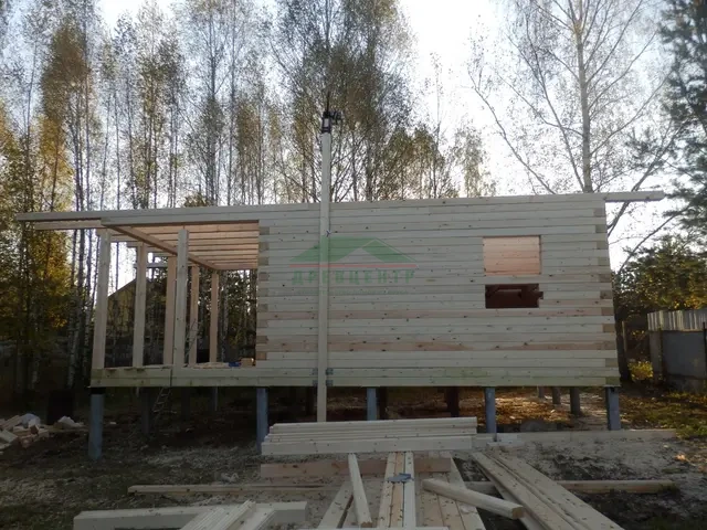 Строительство дома из бруса по проекту ДБ10 в Дмитровском районе, д. Тимошкино, фото 7 из 13