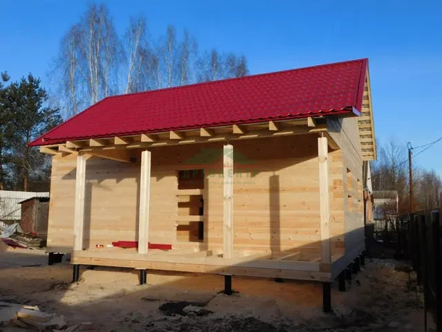 Строительство дома из бруса по проекту ДБ22 в Клинском районе СНТ Агротранс, фото 18 из 21