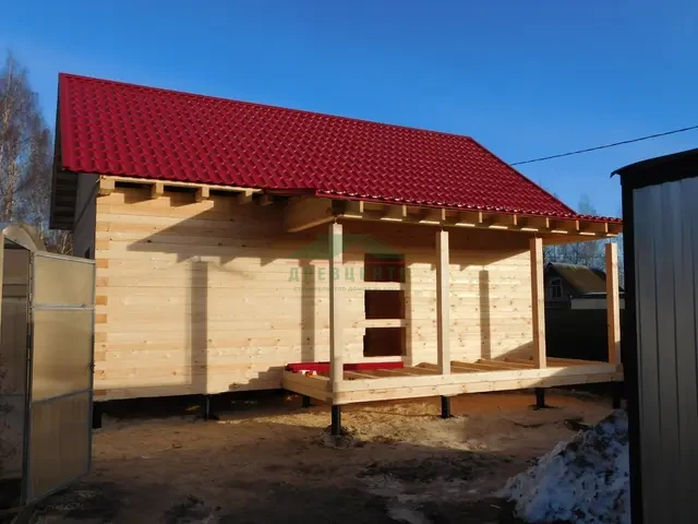 Строительство дома из бруса по проекту ДБ22 в Клинском районе СНТ Агротранс, фото 17 из 21