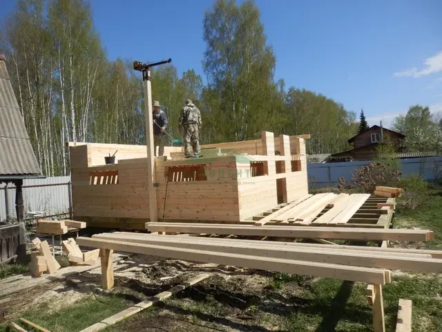 Строительство дома из бруса по проекту ДБ10 в Орехово Зуевском районе СНТ Клубничка, фото 8 из 20