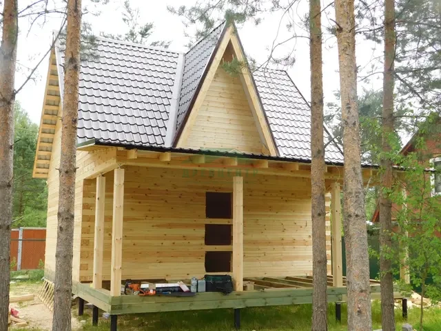 Строительство дома из бруса по проекту ДБ56 в Талдомском районе СНТ Альтаир, фото 21 из 24