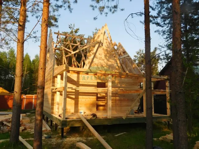 Строительство дома из бруса по проекту ДБ56 в Талдомском районе СНТ Альтаир, фото 15 из 24
