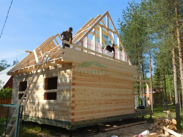 Строительство дома из бруса по проекту ДБ56 в Талдомском районе СНТ Альтаир, фото 14 из 24