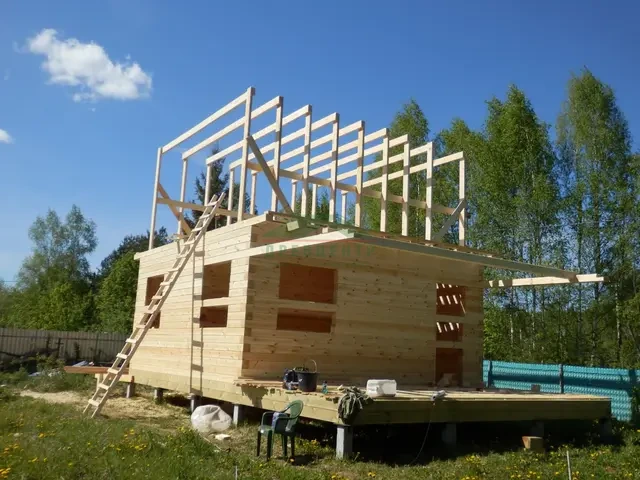 Строительство дома из бруса 6х6 м в Талдомском районе СНТ Ростокино, фото 14 из 19