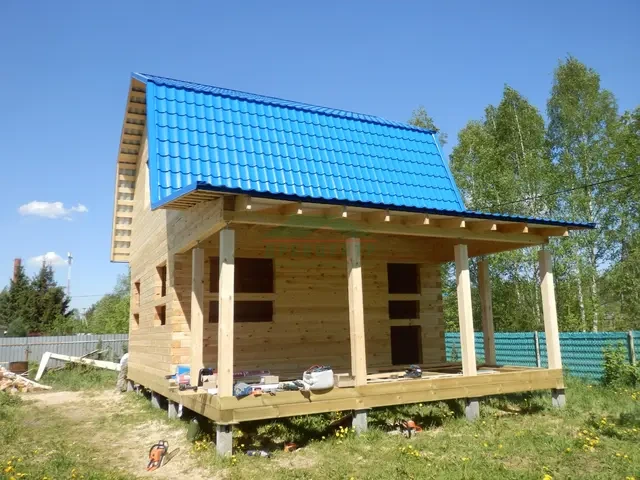 Строительство дома из бруса 6х6 м в Талдомском районе СНТ Ростокино, фото 16 из 19
