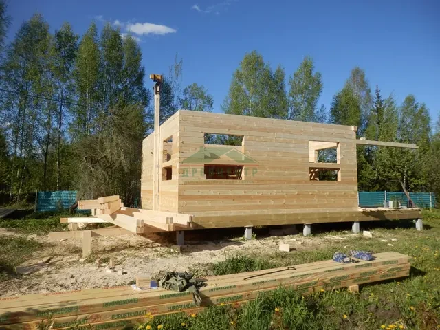 Строительство дома из бруса 6х6 м в Талдомском районе СНТ Ростокино, фото 12 из 19