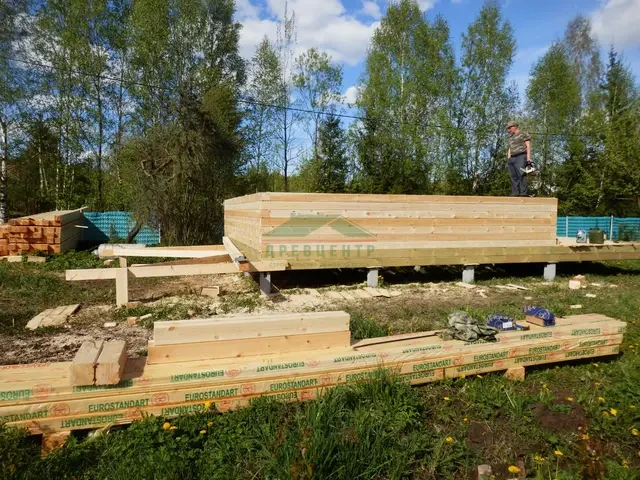 Строительство дома из бруса 6х6 м в Талдомском районе СНТ Ростокино, фото 9 из 19