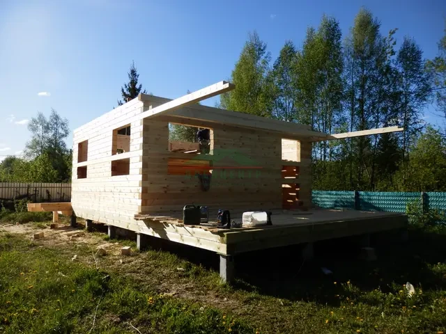 Строительство дома из бруса 6х6 м в Талдомском районе СНТ Ростокино, фото 10 из 19