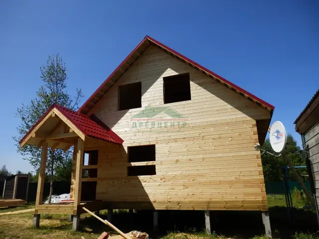Строительство дома из бруса по проекту ДБ125 в Сергиево Посадском районе, с. Бужаниново, фото 11 из 15