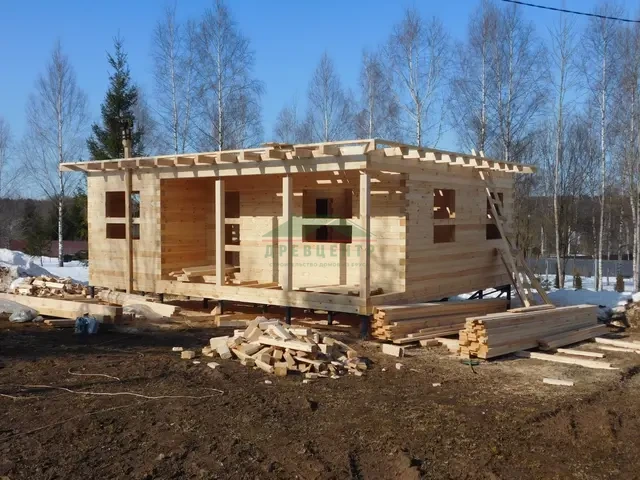 Строительство дома из бруса по проекту ДБ 169 в Можайском районе, д. Изумрудное Озеро 2, фото 12 из 28