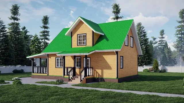 ДБ66 Проект дома из бруса с мансардой 8х10 м, ракурс 2 из 4