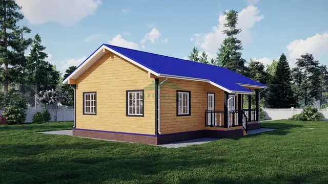 ДБ86 Проект одноэтажного дома из бруса 7х10 м, ракурс 8 из 8