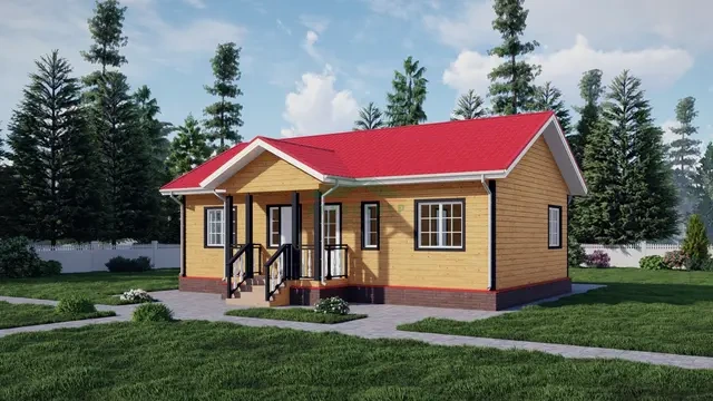 ДБ97 Проект одноэтажного дома из бруса 7х11,5 м, ракурс 2 из 4