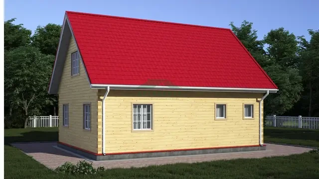 ДБ139 Проект дома из бруса с мансардой 7х10 м, ракурс 3 из 4