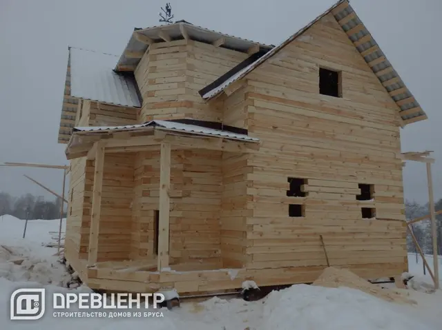 Строительство дома из бруса размером 8х8 Калужская обл, Медынский район, фото 25 из 26