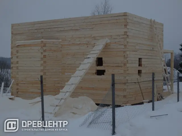 Строительство дома из бруса размером 8х8 Калужская обл, Медынский район, фото 11 из 26