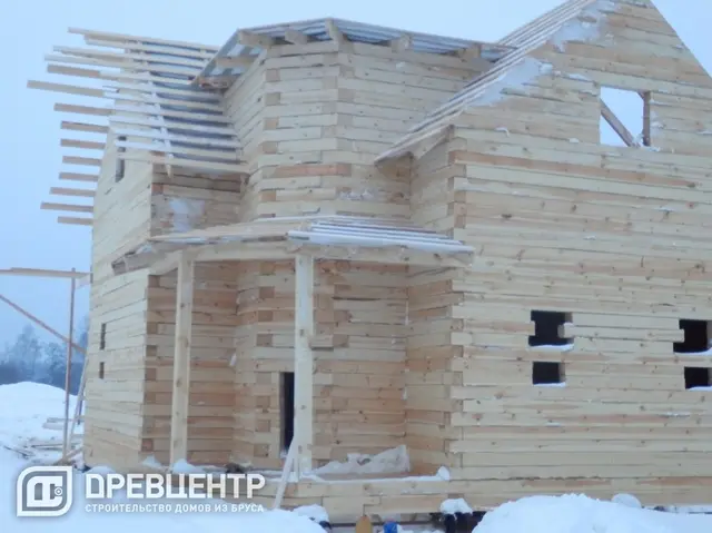 Строительство дома из бруса размером 8х8 Калужская обл, Медынский район, фото 17 из 26