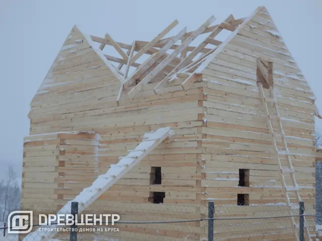 Строительство дома из бруса размером 8х8 Калужская обл, Медынский район, фото 15 из 26