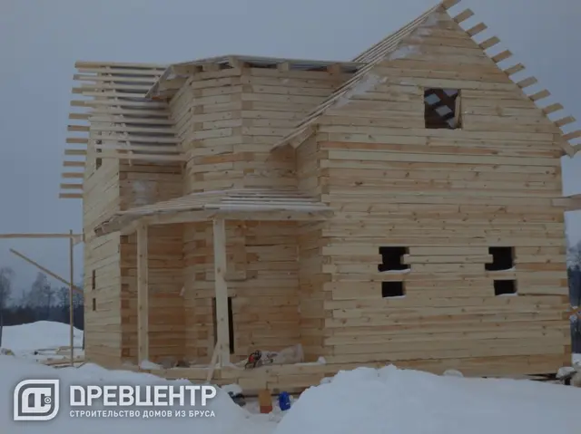 Строительство дома из бруса размером 8х8 Калужская обл, Медынский район, фото 19 из 26