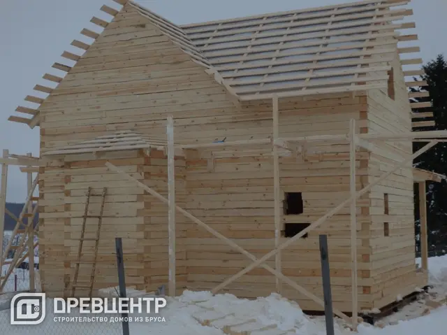 Строительство дома из бруса размером 8х8 Калужская обл, Медынский район, фото 20 из 26