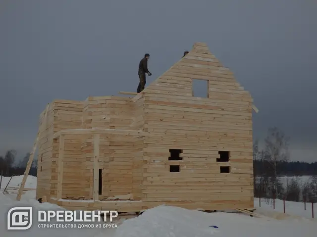Строительство дома из бруса размером 8х8 Калужская обл, Медынский район, фото 12 из 26