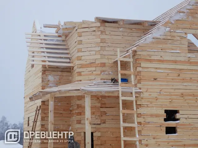 Строительство дома из бруса размером 8х8 Калужская обл, Медынский район, фото 16 из 26