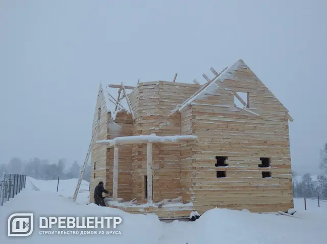 Строительство дома из бруса размером 8х8 Калужская обл, Медынский район, фото 14 из 26