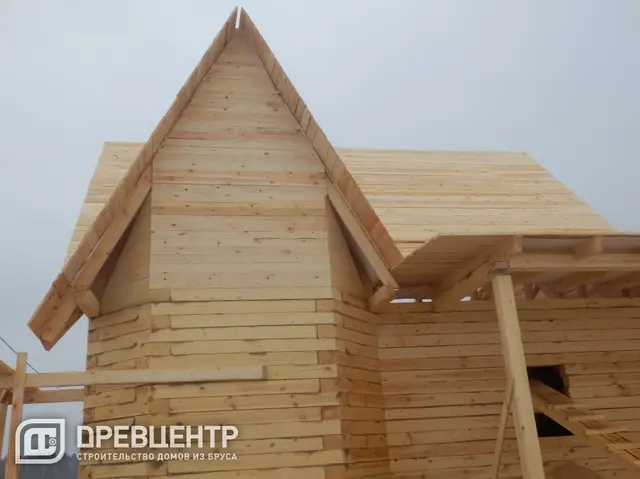Строительство дома из бруса размером 8х10 с "эркером", Можайский район д.Моденово, фото 17 из 19