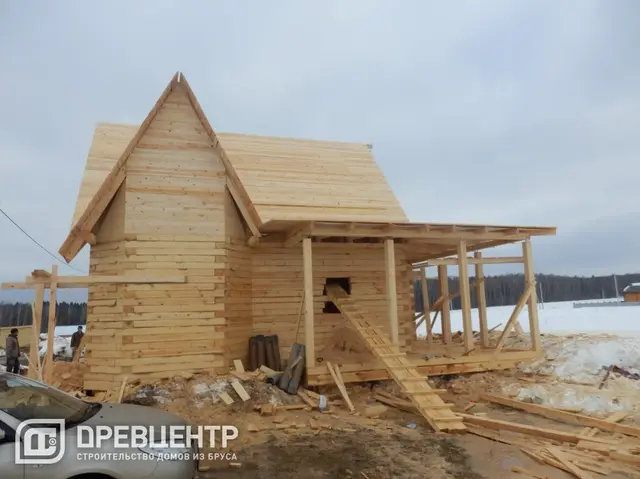 Строительство дома из бруса размером 8х10 с "эркером", Можайский район д.Моденово, фото 18 из 19